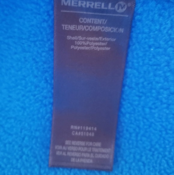 Merrell Coastal Blue Fleece Wind Jacket!!! - Picture 11 of 16